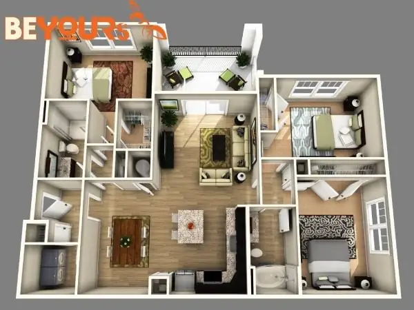 Thiết Kế Căn Hộ 90m2 3 Phòng Ngủ: Hướng Dẫn Chi Tiết A-Z
