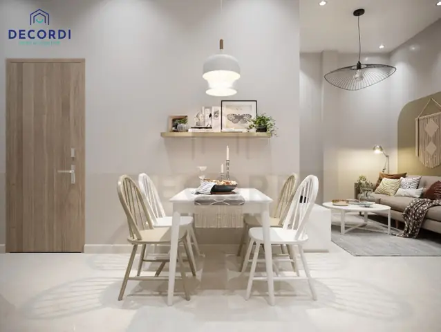 Mẫu 1: Nội thất chung cư 65m2 2 phòng ngủ hiện đại