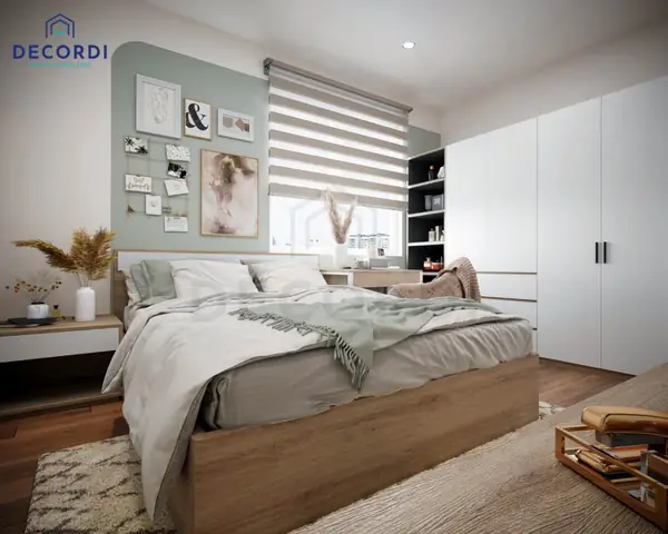 Mẫu 5: Thiết kế nội thất chung cư 65m2 2 phòng ngủ phong cách hiện đại xen lẫn Vintage