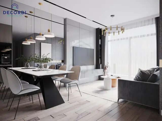 Mẫu 3: Thiết kế nội thất căn hộ 65m2 2 phòng ngủ hơi hướng luxury
