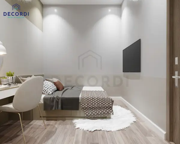 Mẫu 1: Nội thất chung cư 65m2 2 phòng ngủ hiện đại