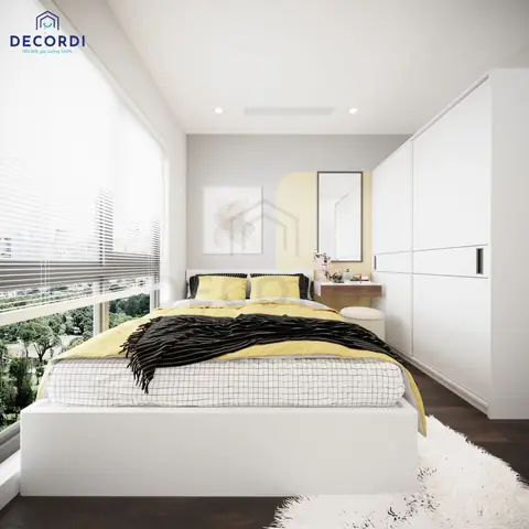 Mẫu 6: Mẫu thiết kế căn hộ 64m2 hiện đại mang tông màu pastel nhẹ nhàng