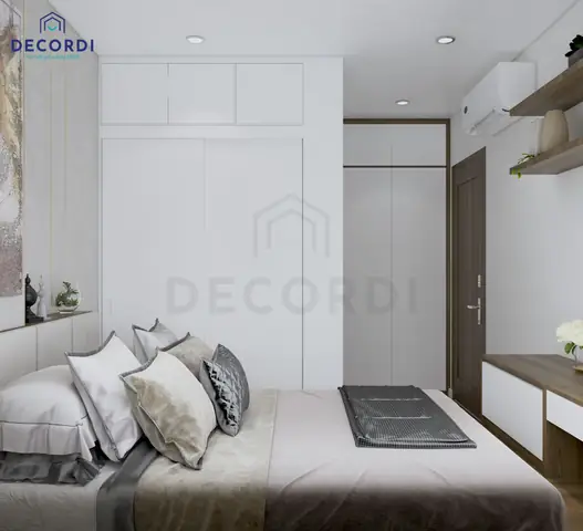Mẫu 5: Thiết kế nội thất chung cư 65m2 2 phòng ngủ phong cách hiện đại xen lẫn Vintage