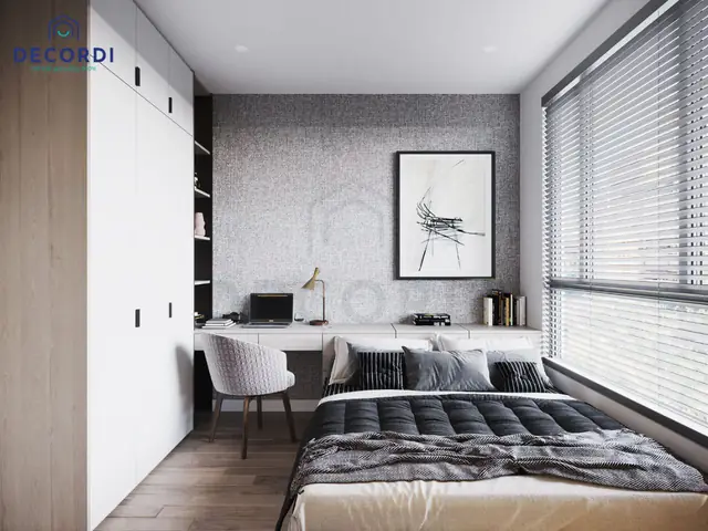Mẫu 3: Thiết kế nội thất căn hộ 65m2 2 phòng ngủ hơi hướng luxury