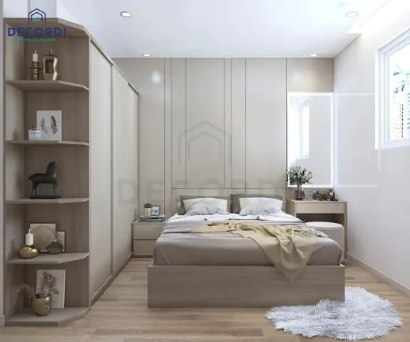 Mẫu 4: Thiết kế nội thất căn hộ 65m2 2 phòng ngủ tiện nghi với tông màu tươi sáng
