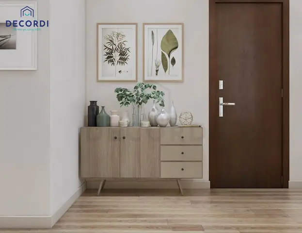 Mẫu 4: Thiết kế nội thất căn hộ 65m2 2 phòng ngủ tiện nghi với tông màu tươi sáng