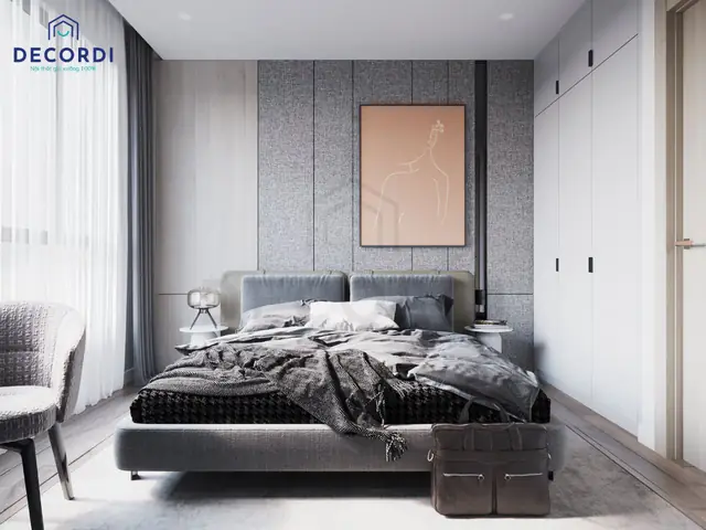 Mẫu 3: Thiết kế nội thất căn hộ 65m2 2 phòng ngủ hơi hướng luxury