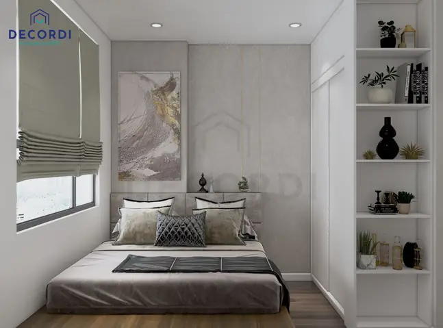 Mẫu 5: Thiết kế nội thất chung cư 65m2 2 phòng ngủ phong cách hiện đại xen lẫn Vintage