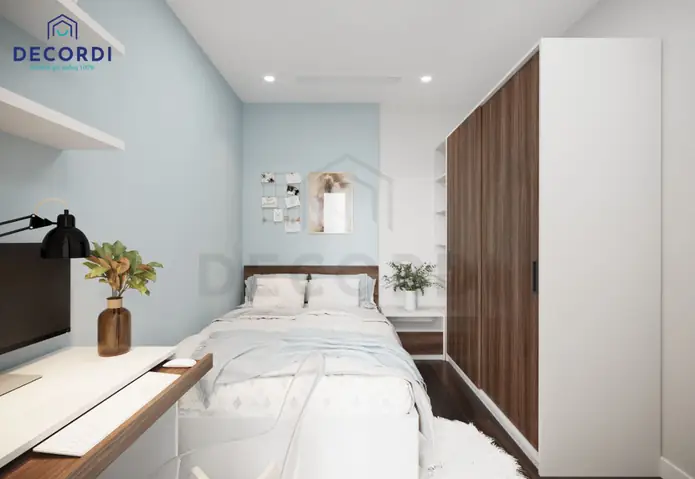 Mẫu 6: Mẫu thiết kế căn hộ 64m2 hiện đại mang tông màu pastel nhẹ nhàng