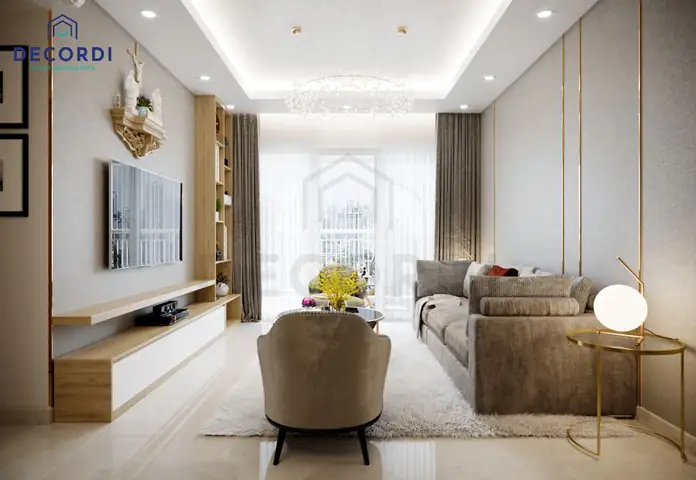 Mẫu 2: Thiết kế nội thất căn hộ 65m2 phong cách sang trọng