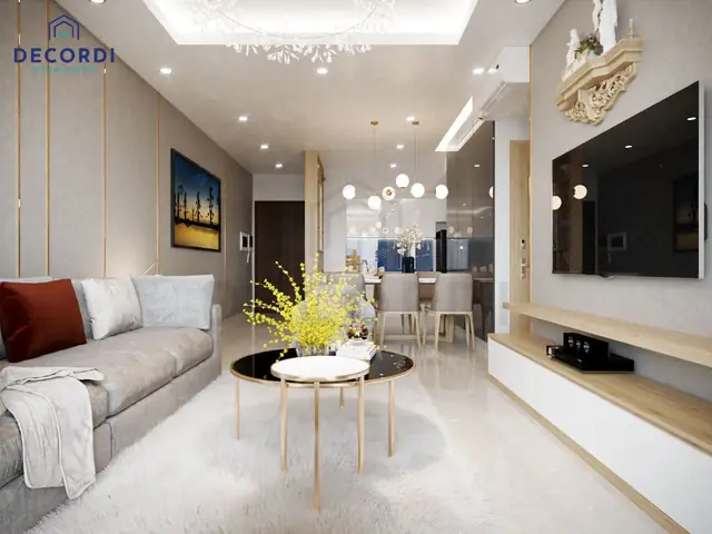 Mẫu 2: Thiết kế nội thất căn hộ 65m2 phong cách sang trọng