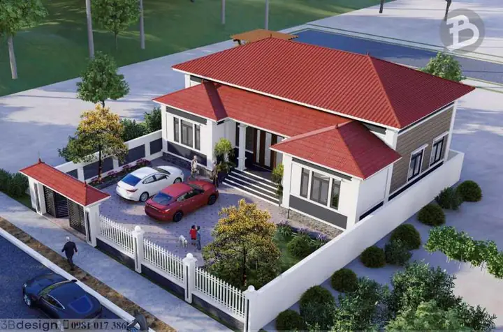 Mẫu thiết kế nội thất nhà cấp 4 3 phòng ngủ mái nhật