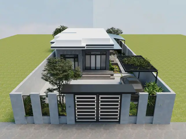 Mẫu nội thất nhà cấp 4 3 phòng ngủ mái bằng hiện đại