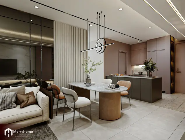 1.1 Thiết kế nội thất chung cư 2 phòng ngủ phong cách hiện đại