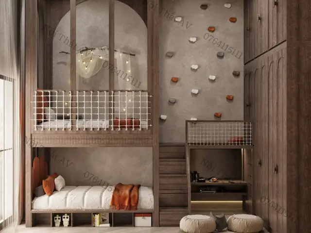thiết kế phòng ngủ 10m2 cho 2 bé thiết kế phòng ngủ 10m2 cho 2 bé