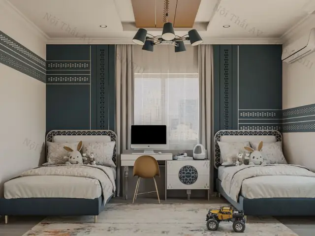 thiết kế phòng ngủ 10m2 cho 2 bé thiết kế phòng ngủ 10m2 cho 2 bé