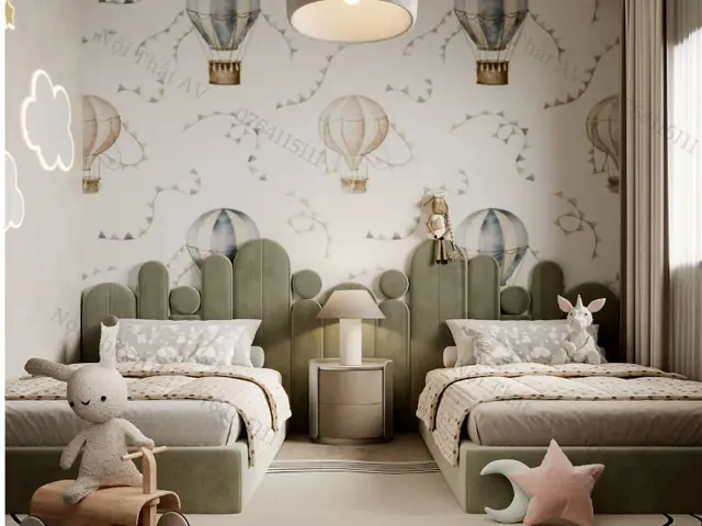 thiết kế phòng ngủ 10m2 cho 2 bé thiết kế phòng ngủ 10m2 cho 2 bé