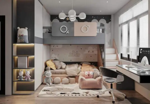 thiết kế phòng ngủ 10m2 cho bé trai