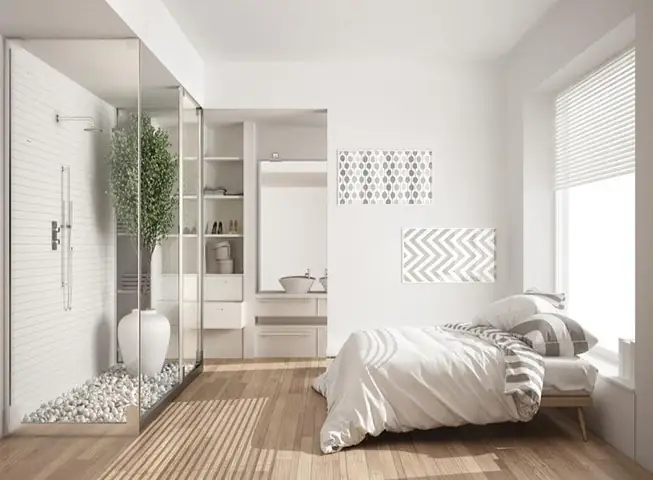 thiết kế phòng ngủ 16m2 có toilet