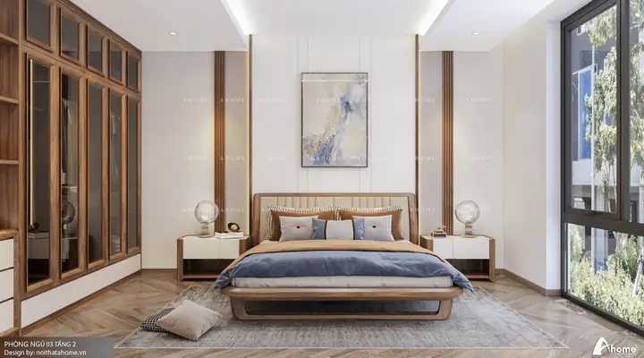thiết kế phòng ngủ 20m2 cho vợ chồng