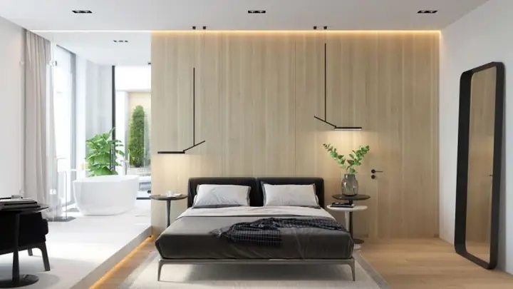thiết kế phòng ngủ 20m2 có toilet