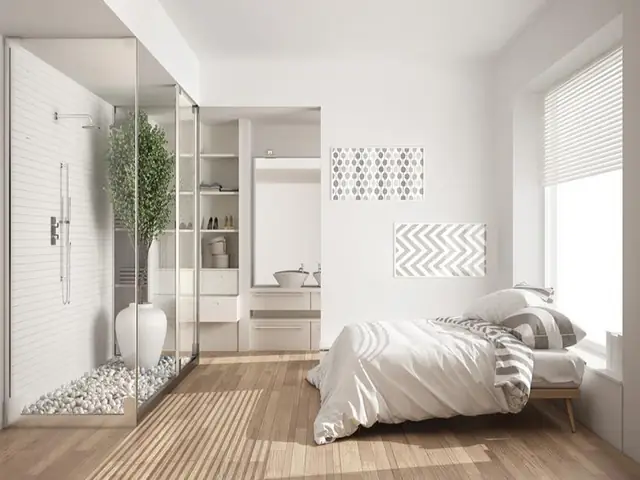 thiết kế phòng ngủ 20m2 có toilet