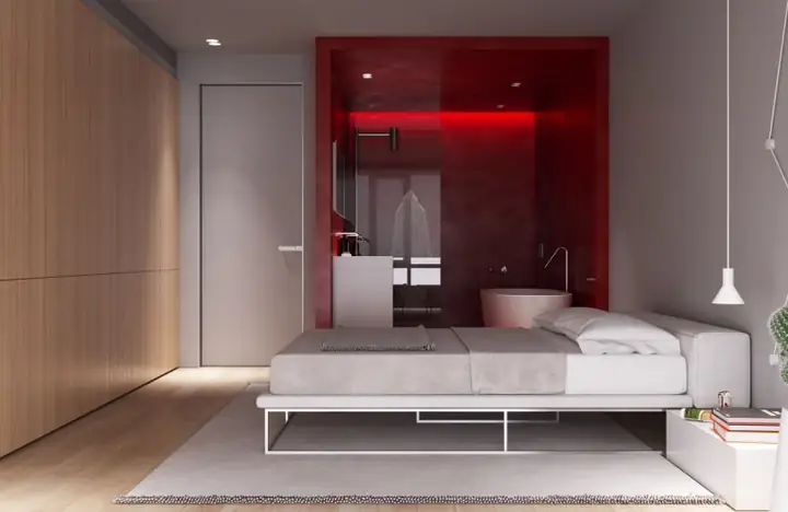 thiết kế phòng ngủ 20m2 có toilet