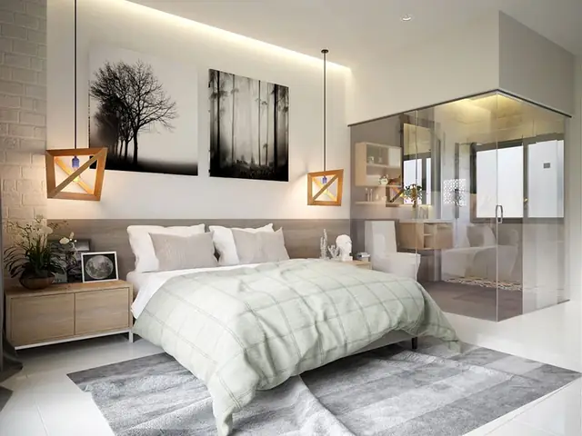 thiết kế phòng ngủ 20m2 có toilet