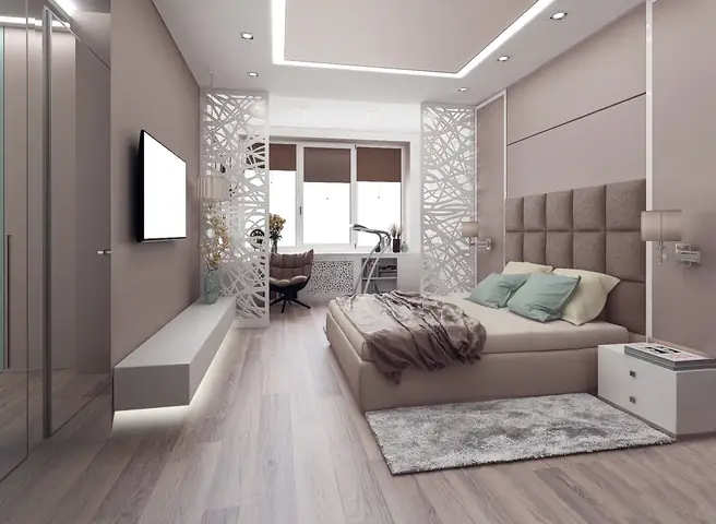 thiết kế phòng ngủ 21m2