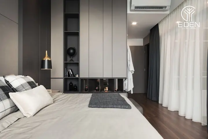 Mẫu thiết kế phòng ngủ 25m2 đẹp sử dụng nội thất thông minh