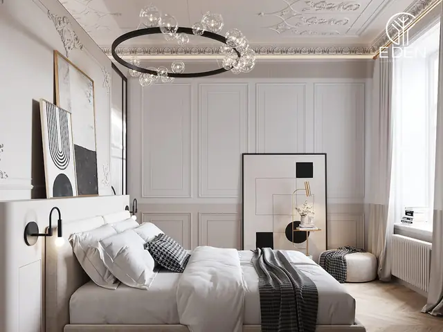 Phong cách tân cổ điển cho phòng ngủ 25m2