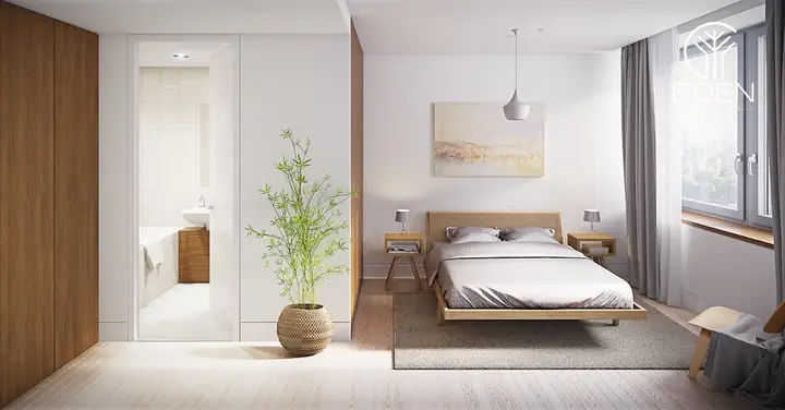 Thiết kế phòng ngủ 25m2 có toilet bên trong
