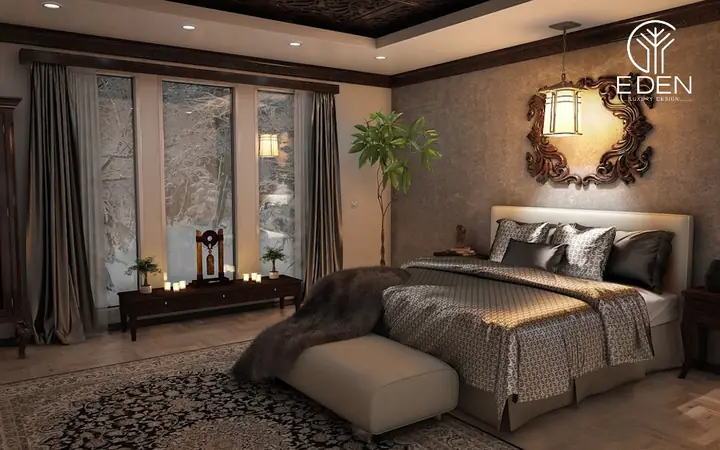 Lựa chọn nội thất cho phòng ngủ 25m2 tone trầm tính