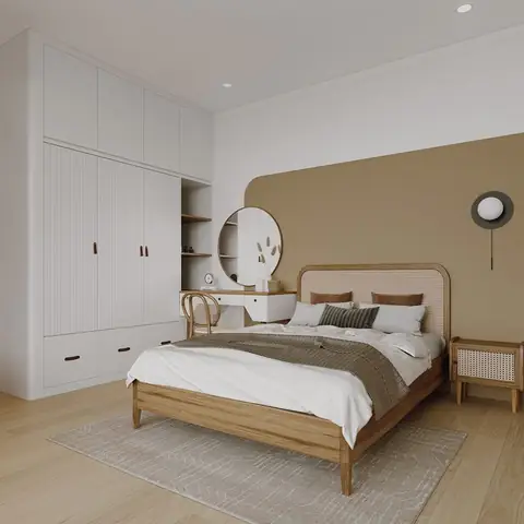 Thiết kế phòng ngủ 28m2 phong cách Vintage Thiết kế phòng ngủ 28m2 phong cách Vintage