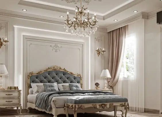 Mẫu thiết kế phòng ngủ 28m2 phong cách Tân cổ điển Mẫu thiết kế phòng ngủ 28m2 phong cách Tân cổ điển