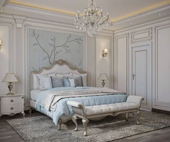 Mẫu thiết kế phòng ngủ 28m2 phong cách Tân cổ điển Mẫu thiết kế phòng ngủ 28m2 phong cách Tân cổ điển