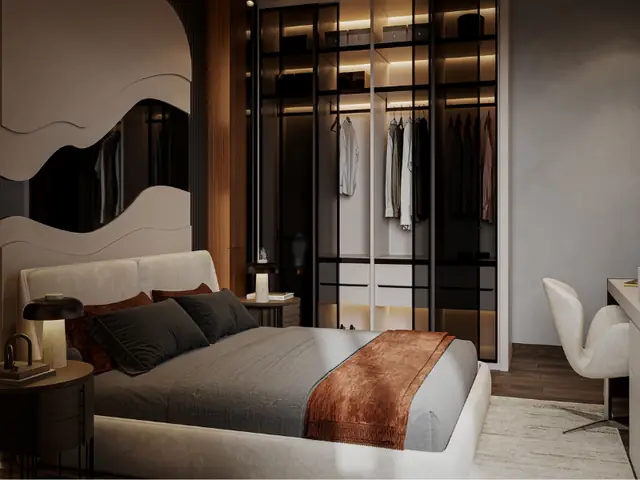 thiết kế phòng ngủ 30m2 có toilet