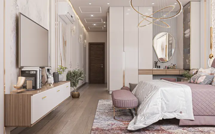 thiết kế phòng ngủ 30m2 có toilet