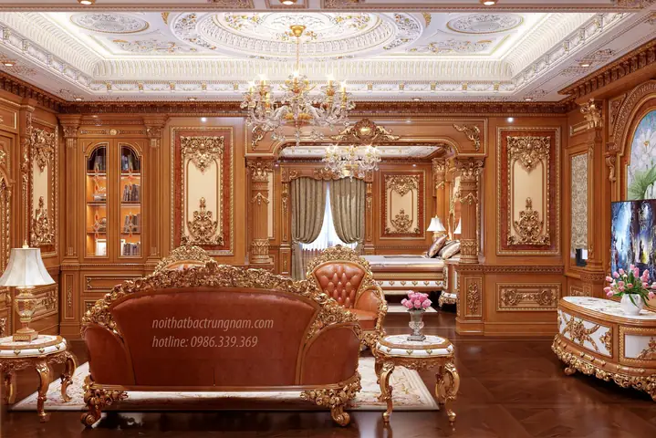 thiết kế phòng ngủ hoàng gia