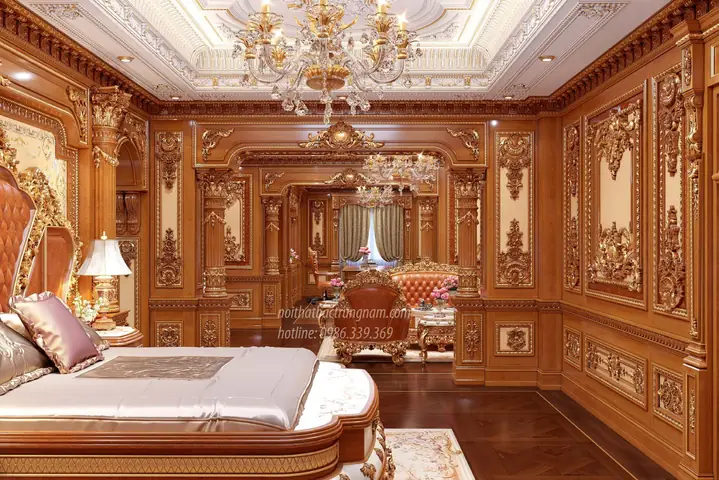 thiết kế phòng ngủ hoàng gia