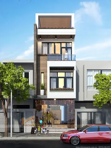 Thiết kế nhà phố có phòng ngủ ở tầng trệt