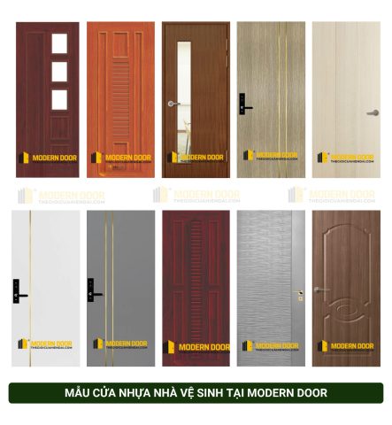Tổng hợp các mẫu cửa nhà vệ sinh nhựa giả gỗ hiện đại và đẹp mắt