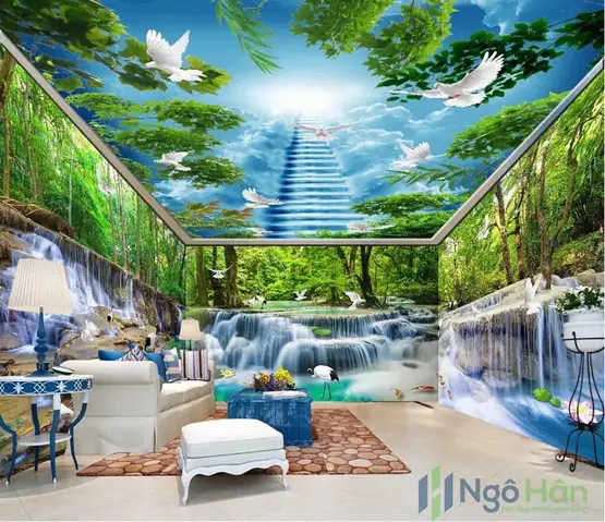 Lợi ích khi dùng tranh dán trần nhà 3d