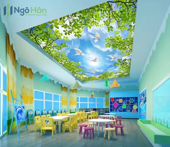 Đặc điểm chất liệu tranh dán trần nhà 3d