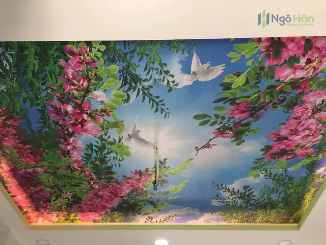 Những loại trần nên và không nên dán tranh trần nhà 3D?
