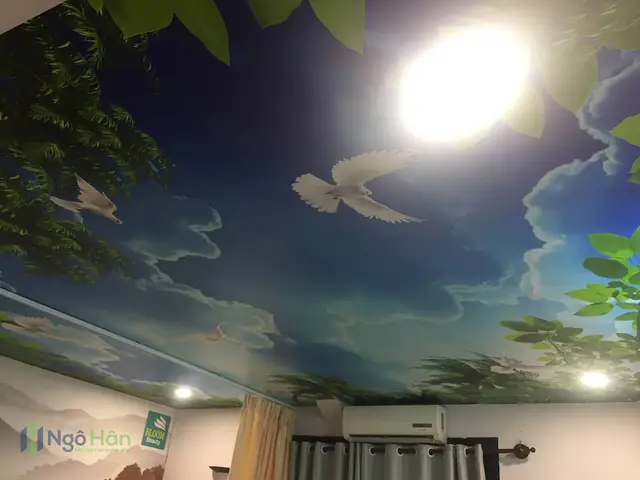 Một số mẫutranh 3d dán trần phòng ngủđẹp