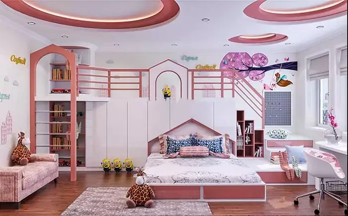 Mẫu trần thạch cao cho bé gái ngộ nghĩnh Mẫu trần thạch cao cho bé gái ngộ nghĩnh