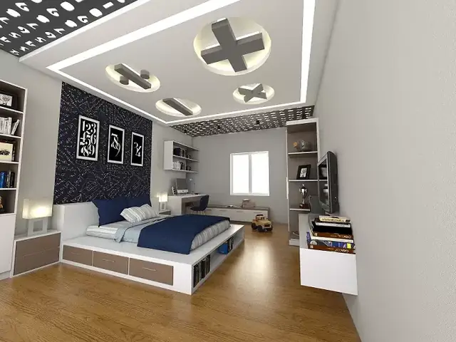 Mẫu trần thạch cao phòng ngủ đẹp cho bé trai Mẫu trần thạch cao phòng ngủ đẹp cho bé trai