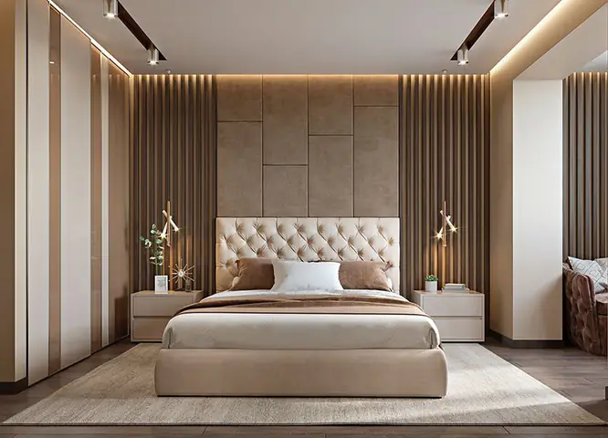 trần thạch cao phòng ngủ phẳng