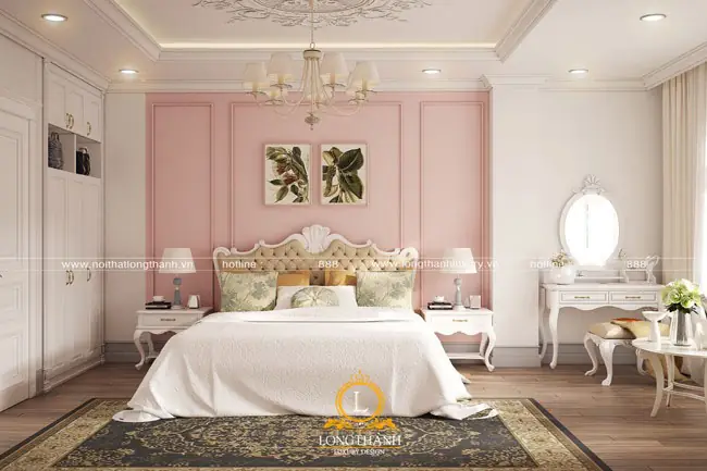 trần thạch cao phòng ngủ tân cổ điển